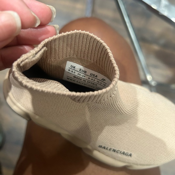 Authentic Tan Kids Balenciaga Sock Sneakers - Picture 12 of 13